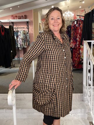 SJ224G GINGHAM TAFFETA JACKET