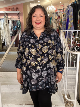 STANLEY BLOUSE - DARK BUBBLES