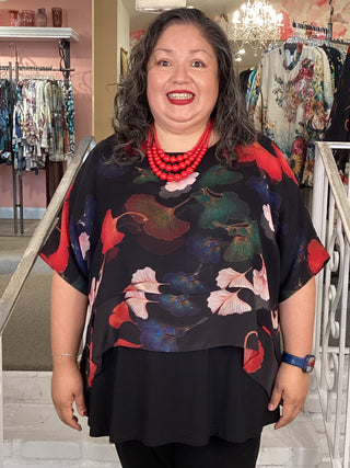 Silk Overlay Top - Noir