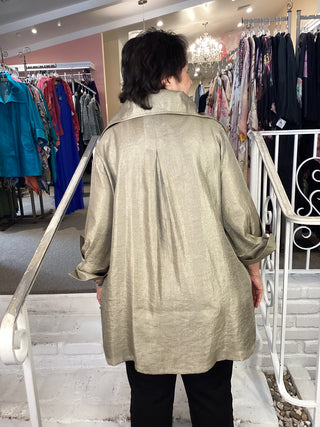 SHIMMER LONG JKT - OLIVE