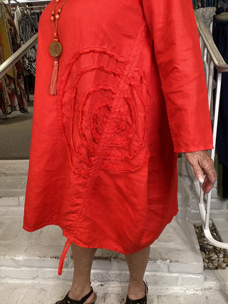 L/S CIRCLE DRESS - RED