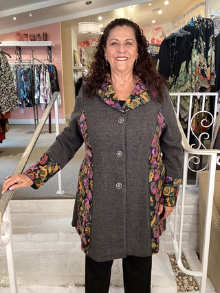 BUTTON JACKET - GRAY