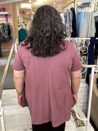 S/S TEE TOP - GREYLILAC