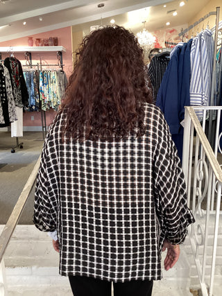 COWL TUNIC - B/W CHECK