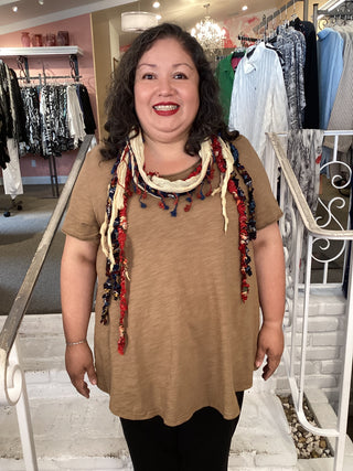 S/S TOP TEE - MOCHA