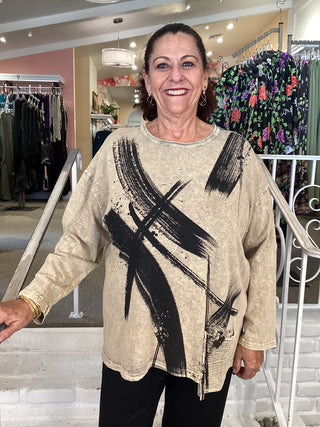 COTTON/GAUZE PKT TUNIC - DRAMA