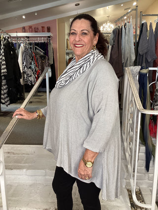 COWL NECK HI LOW TUNIC SV1 NAT