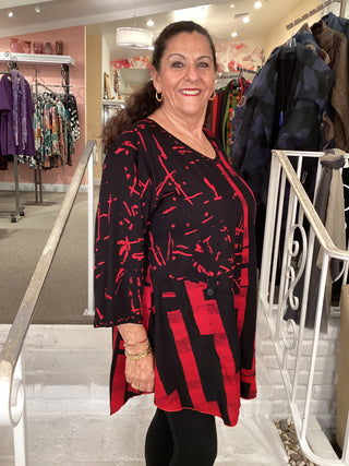SOPHIA 3/4 - RED & BLACK