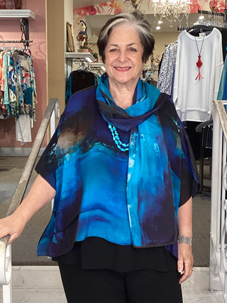 Silk Scarf - Midnight Blue