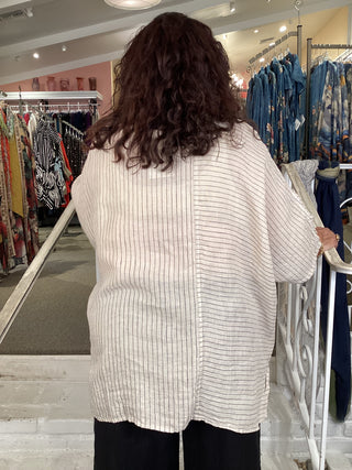 PULLOVER STRIPE TOP - BEIGE