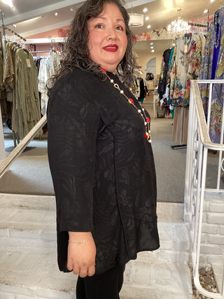 TUMMY TUCK BLOUSE - BLACK