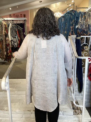 CRINKLE LINEN TUNIC - BEIGE