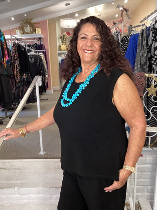 SHORT BOUCLE TANK - BLACK