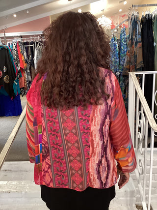 PATCHWORK JACKET - FUCHSIA
