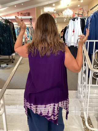 2192 Asymmetric Dip-Dye Tunic - Purple Crystal