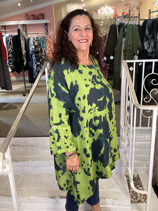 ANNIKA TIE-DYE TOP - KIWI