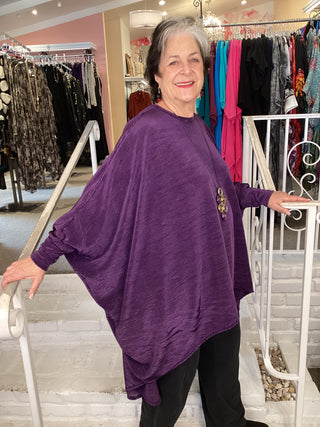 CARDI-TOP PURPLE PLEAT