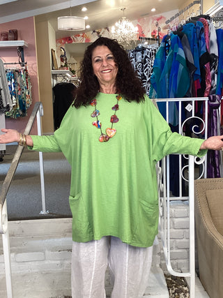 COTTON 2 PKT TUNIC - VERDE