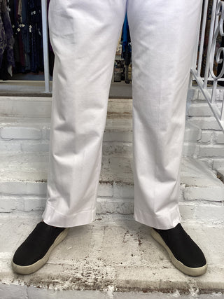 SLIM ANKLE PKT PANT - WHITE