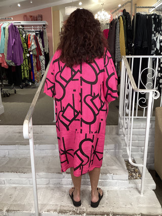 GEO TUNIC DRESS - FUSCHIA