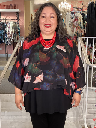 Silk Overlay Top - Noir