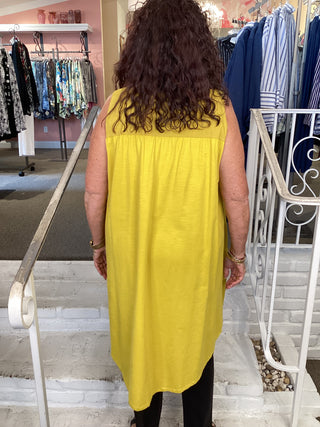COTTON TANK DRESS - SULPHER