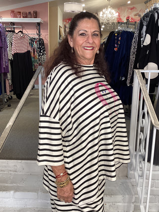 V490S SHORT STRIPE TEE-2 COLOR
