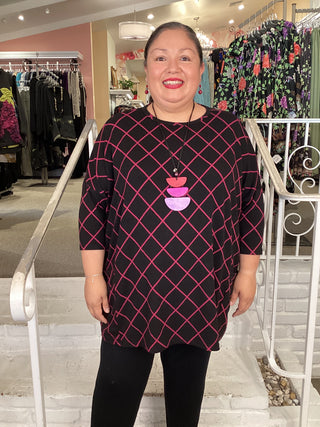 DIAMOND TUNIC - RHUBARB