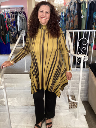 TURN STRIPE TUNIC - MUSTARD