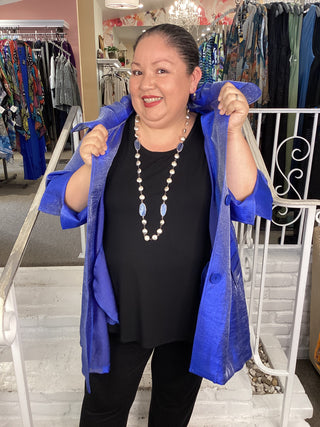 SHIMMER SWING JACKET - ROYAL B