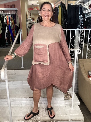 GAUZE POCKET TUNIC - C/L MAUVE