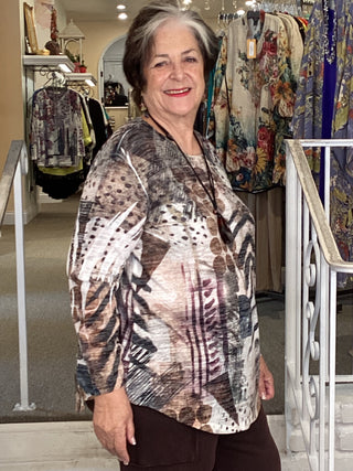 3/4 SLV BURNOUT TOP - NOMADIC