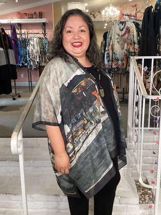 Silk Long Kimono - Village