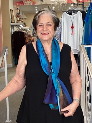 Silk Scarf - Midnight Blue