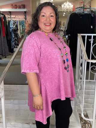 ASYMMETRIC TUNIC - MAGENTA