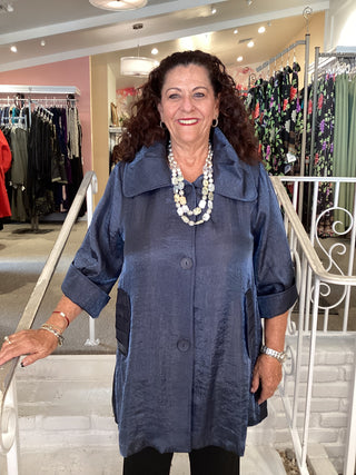 SHIMMER SWING JACKET - PEWTER