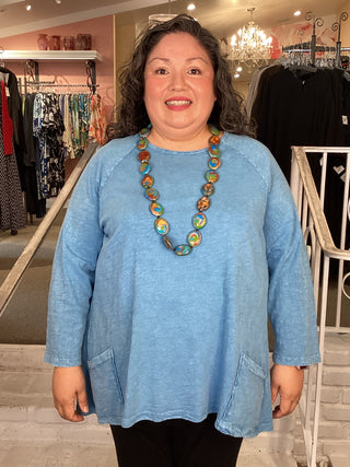PATCH POCKET TUNIC - CARIBBEAN