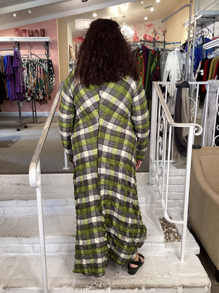 GREEN PLAID PODRAY DRESS