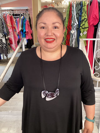 3 NECKLACE BLACK & SILVER