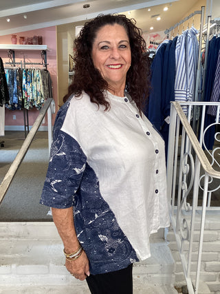 LINEN KOI TOP
