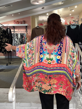 SILKY PONCHO - PINK