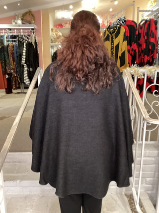 CASHMERE SHAWL - GREY/BLACK