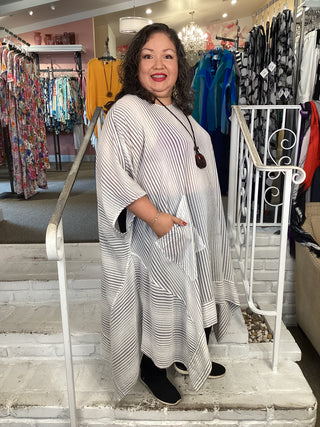 OPORTUNA DRESS - WHITE/INDIGO