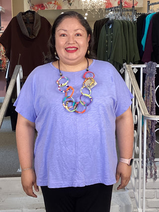 CENTER SEAM BOXY TOP - LILAC