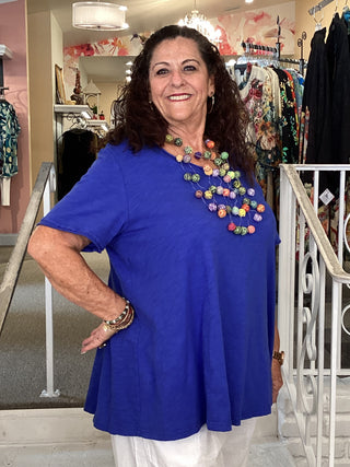 woman wearing plus size A line T-Shirt