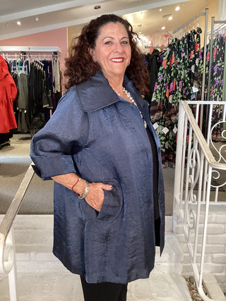 SHIMMER SWING JACKET - PEWTER