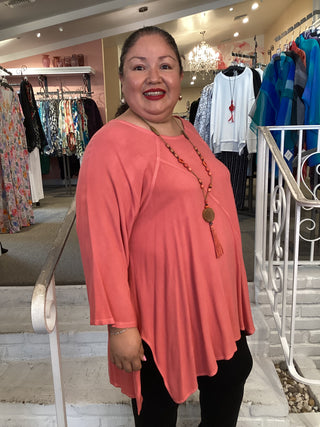 2726 Diagonal Seam Tunic - Ketchup