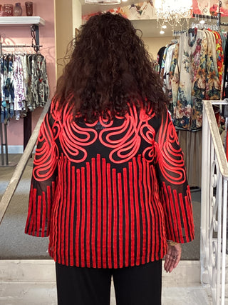 SOUTACHE / VELOUR JACKET - RED