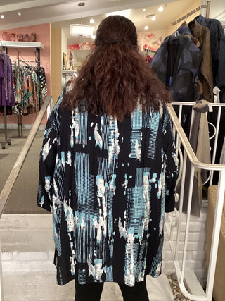 DENISE TUNIC - LT BLUE BLK/ WH