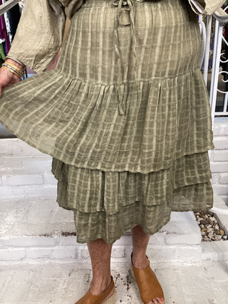 BB1517 Layered Skirt - Moss